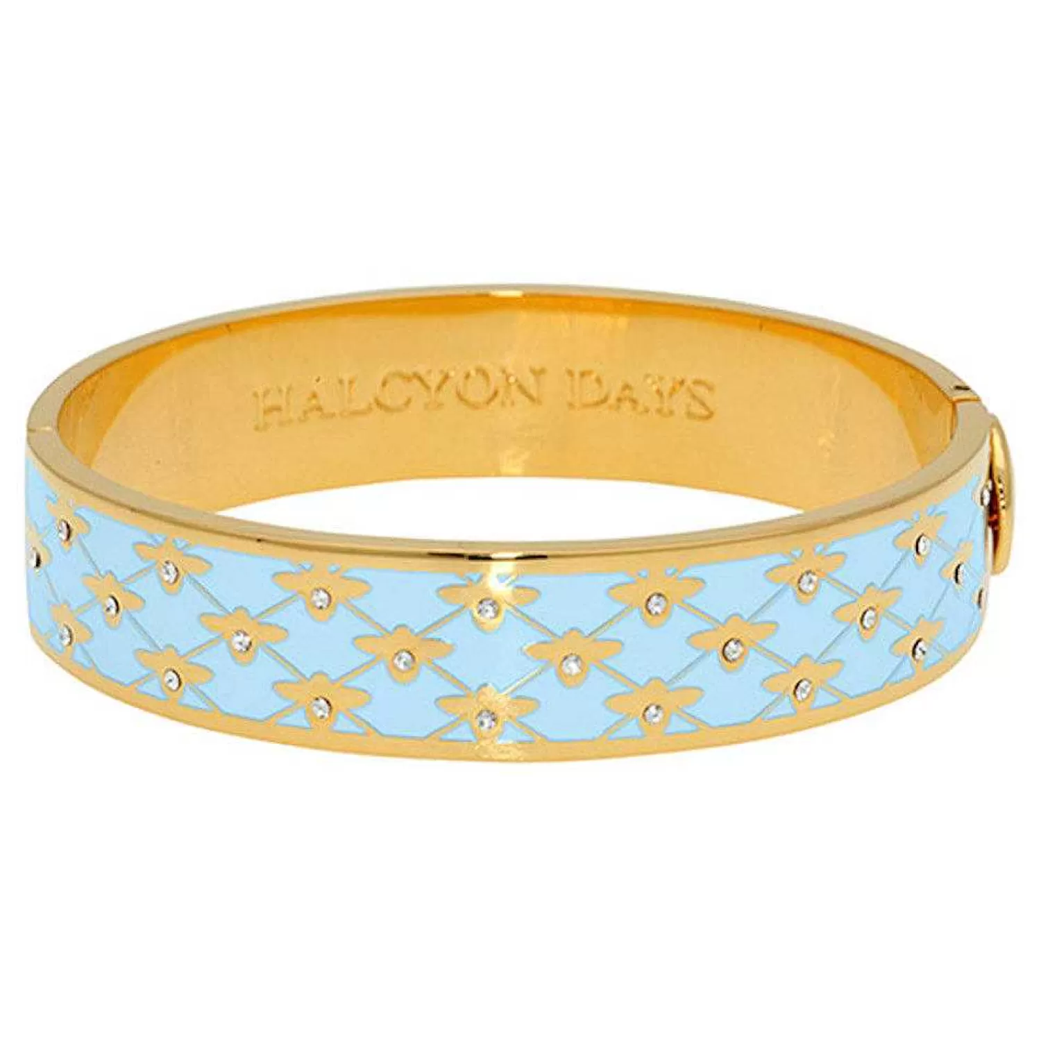 Halcyon Days Bee Sparkle Trellis Forget-Me-Not & Gold Bangle | Outlet