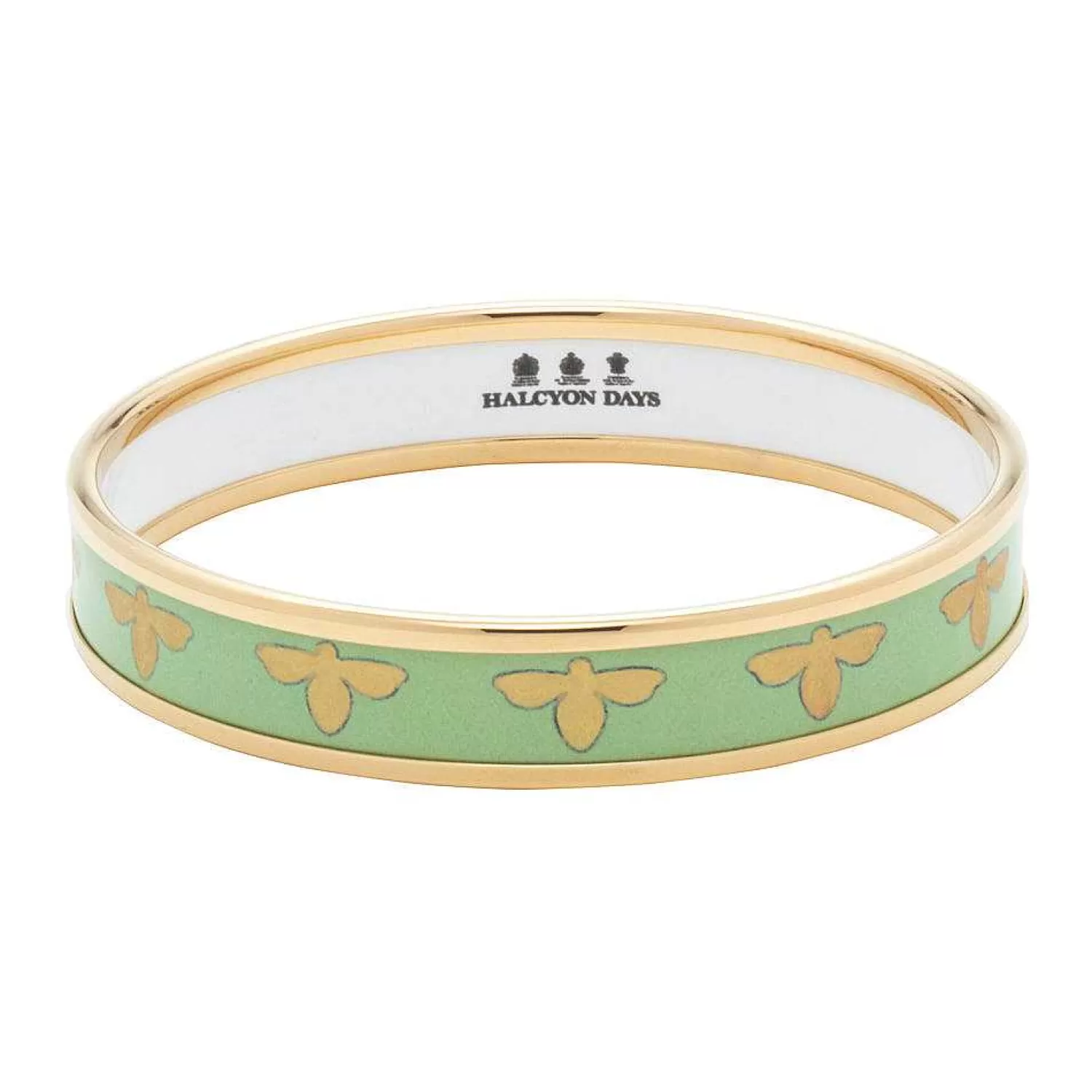 Halcyon Days Enamel Bee Bangle In Meadow & Gold | Fashion