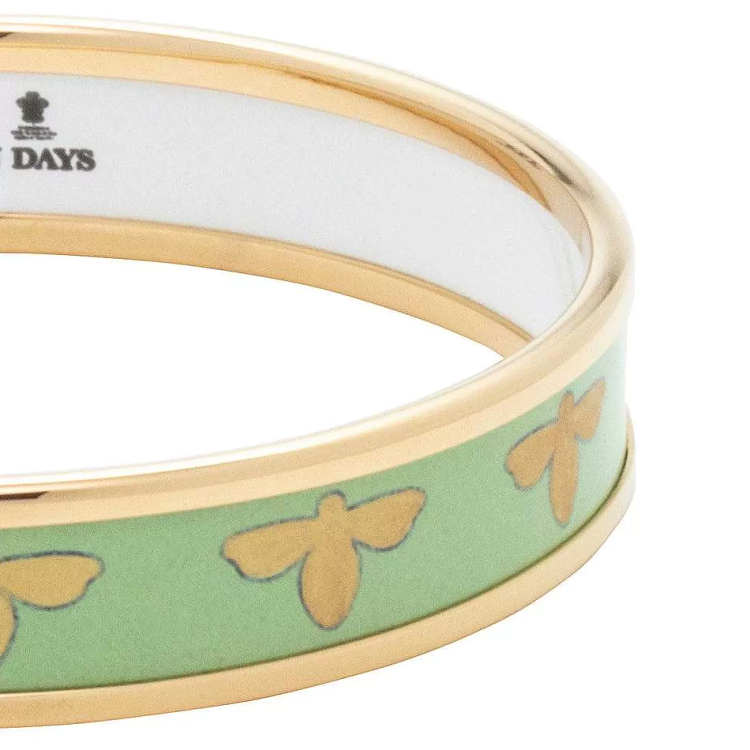 Halcyon Days Enamel Bee Bangle In Meadow & Gold | Fashion