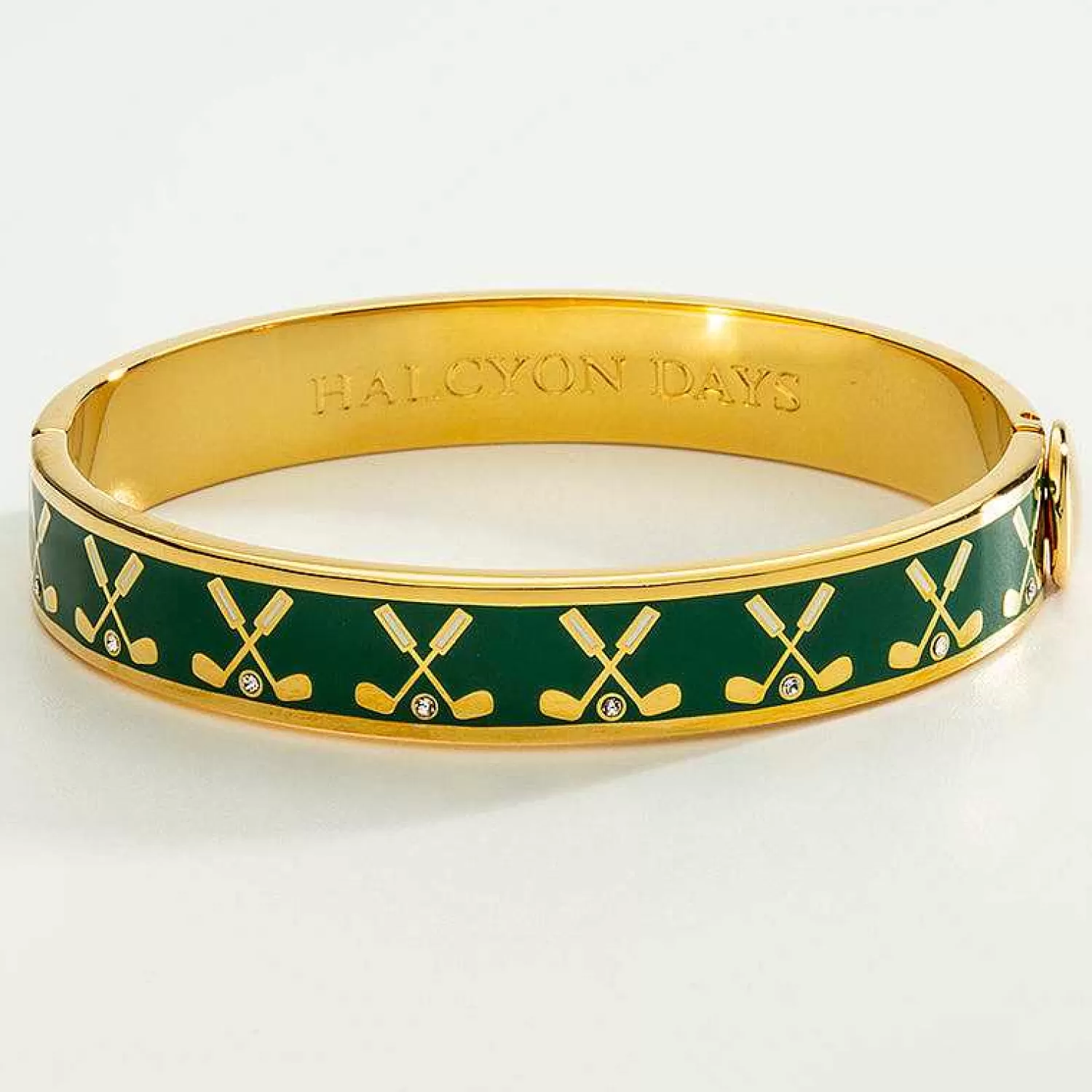 Halcyon Days Golf Club Emerald & Gold Bangle | Best