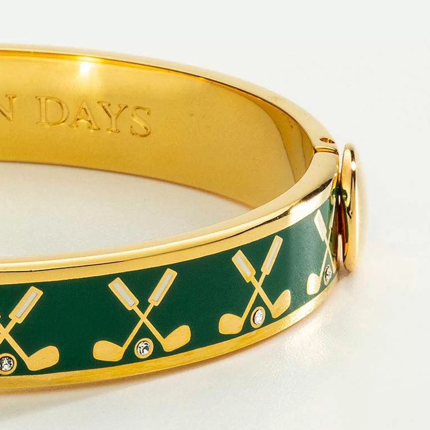 Halcyon Days Golf Club Emerald & Gold Bangle | Best