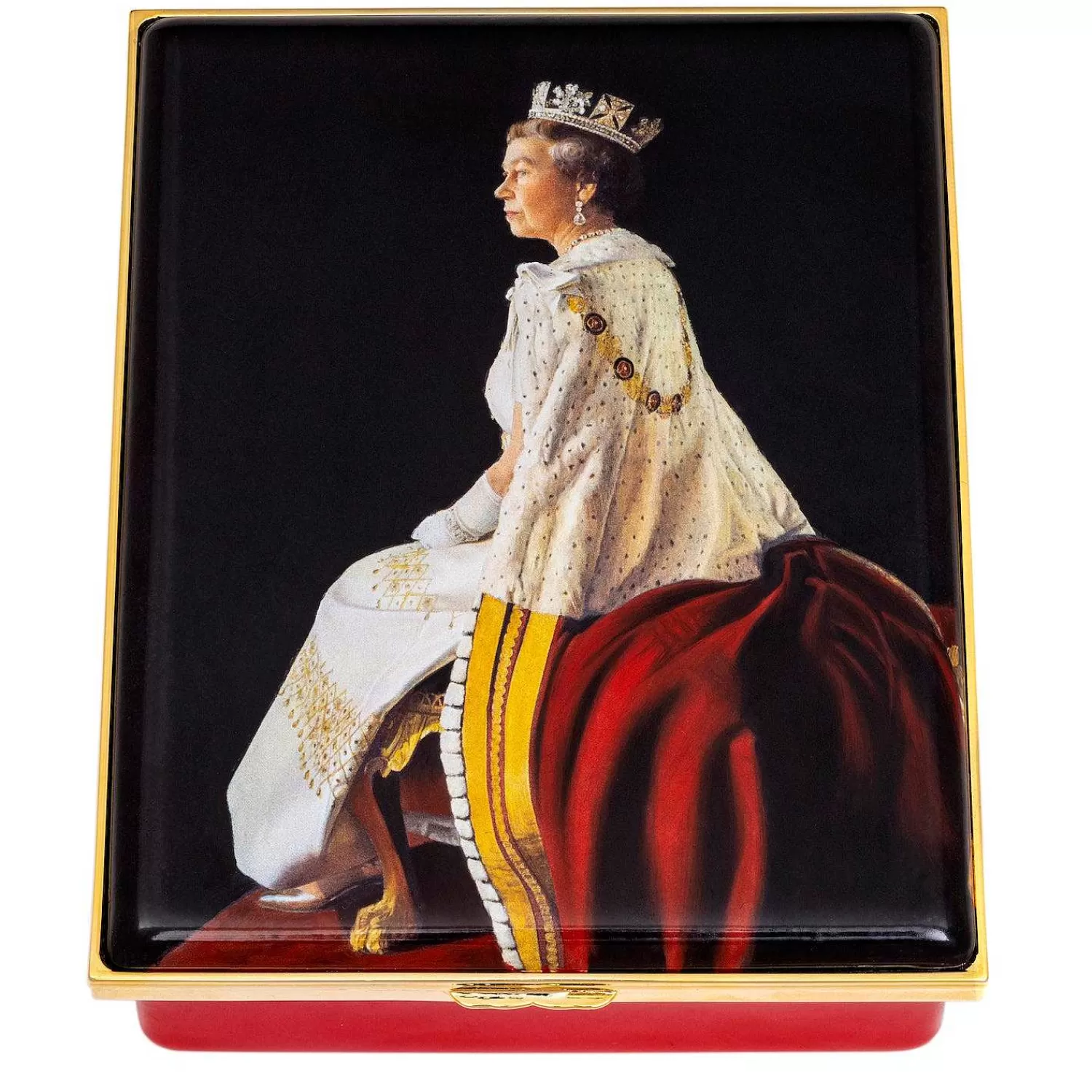 Halcyon Days Her Majesty Queen Elizabeth Ii Enamel Box By Richard Stone Clearance