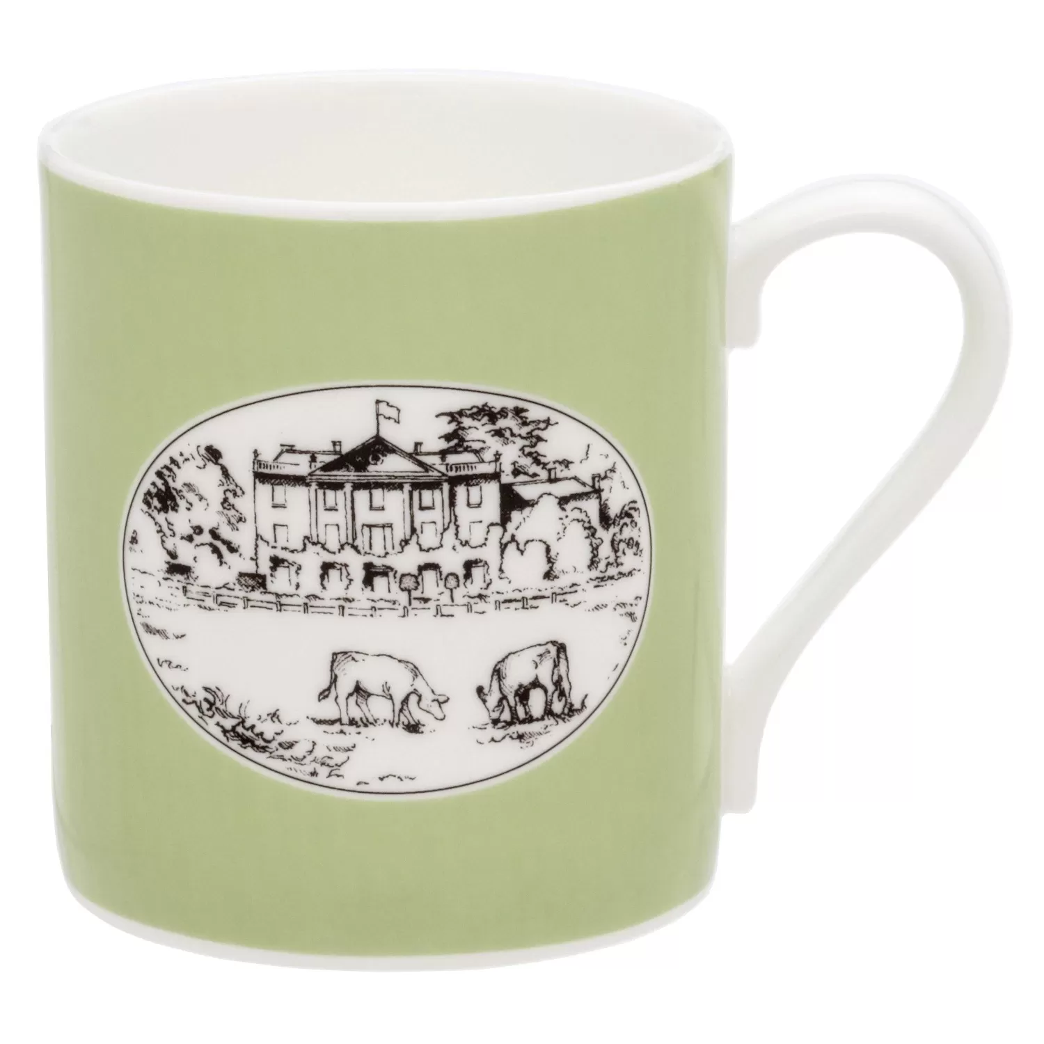 Halcyon Days Highgrove House Green Fine Bone China Mug | Flash Sale