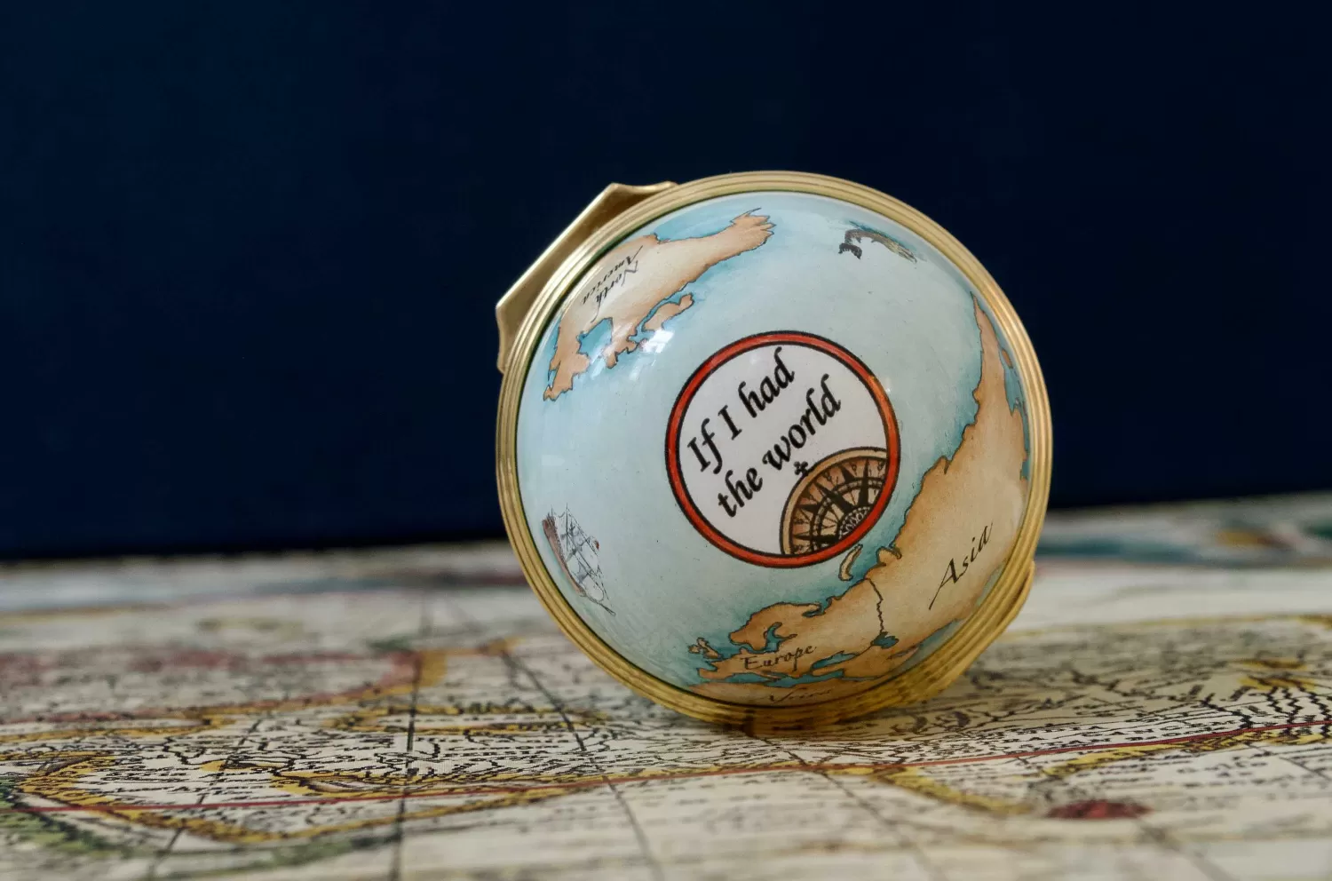Halcyon Days If I Had The World Enamel Box | Fashion