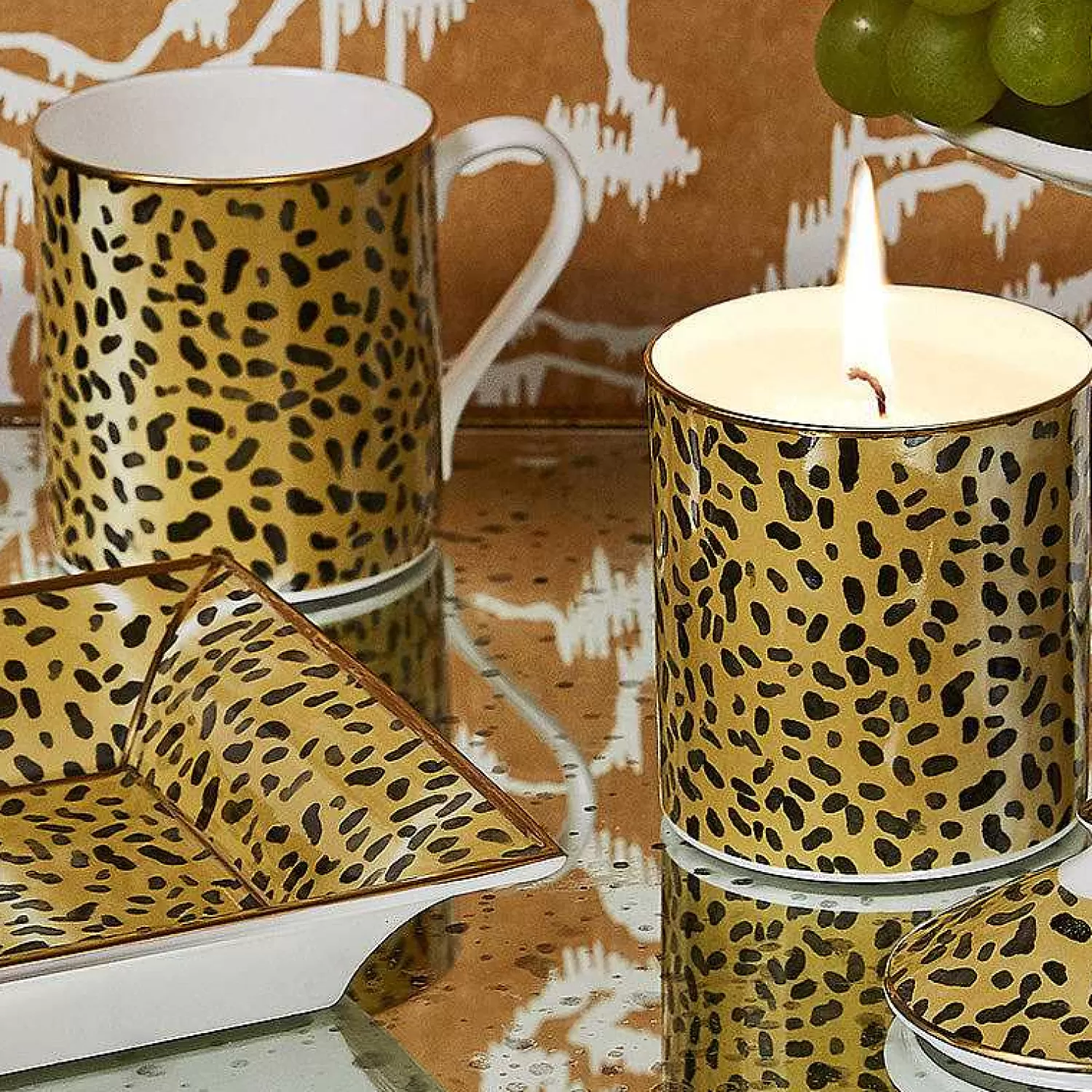 Halcyon Days Leopard Print, English Fine Bone China Mug | Cheap