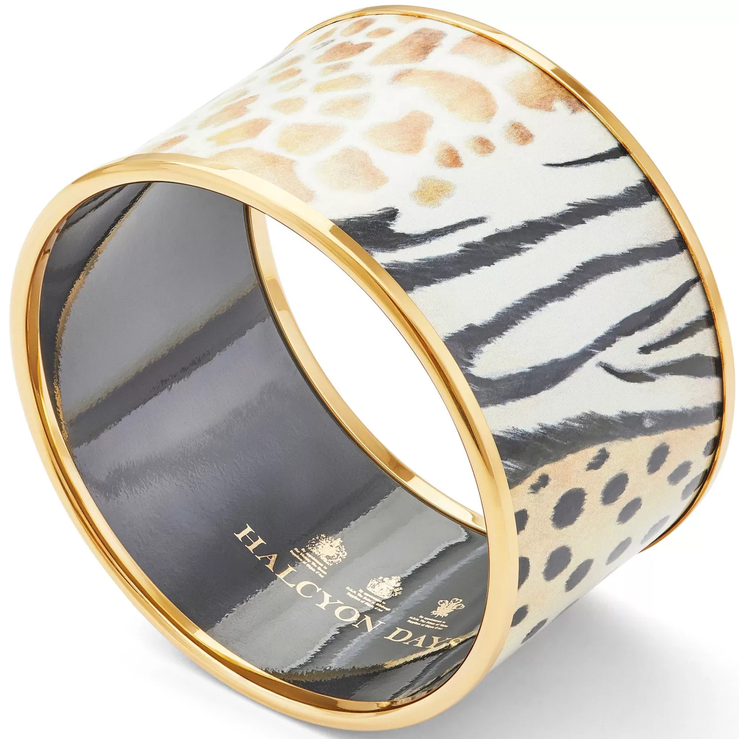 Halcyon Days Mixed Animal Print Enamel Cuff Bangle Best