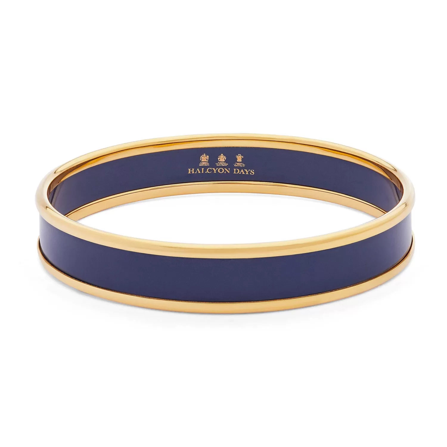 Halcyon Days Navy & Gold Enamel Bangle | New