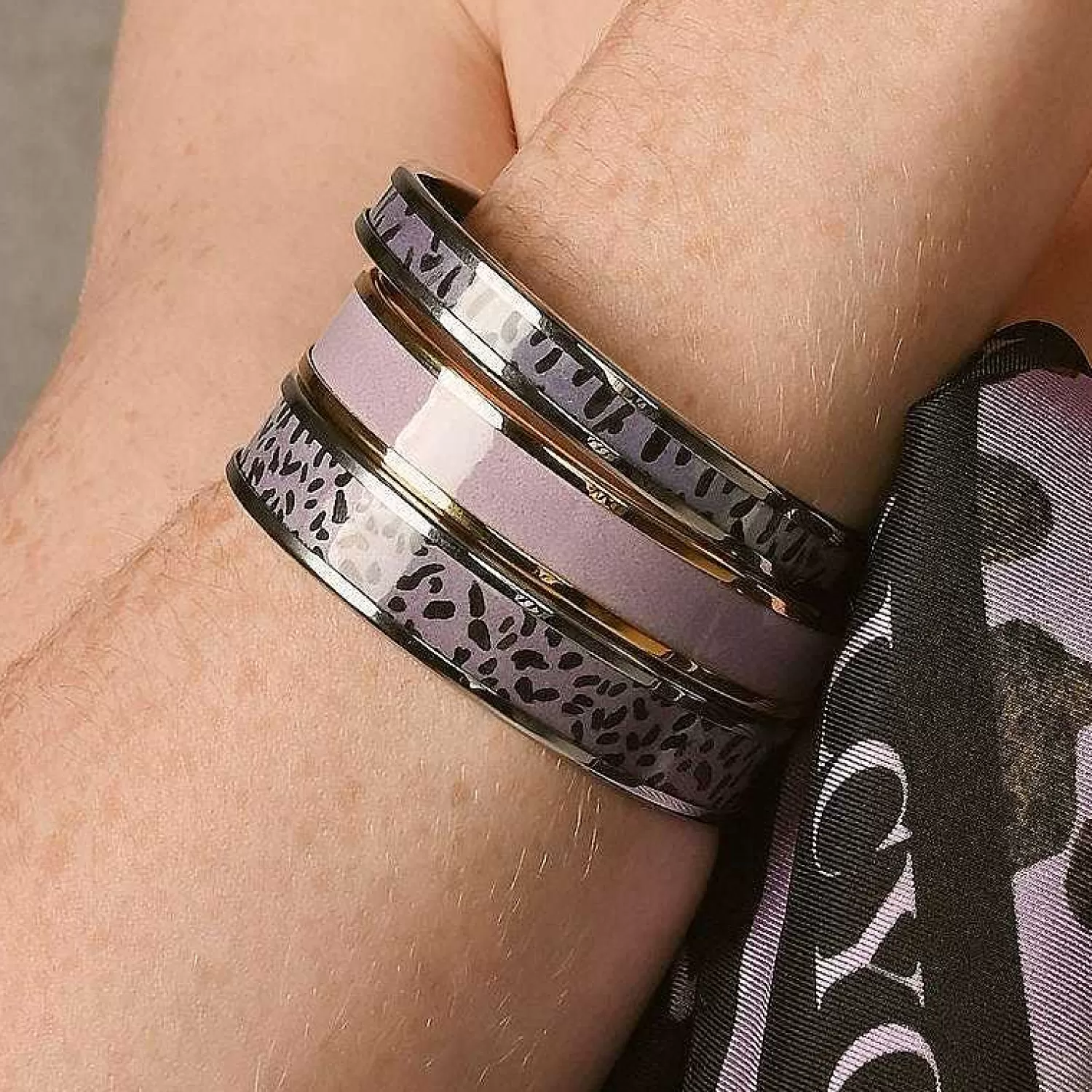Halcyon Days Pale Pink & Gold Enamel Bangle Cheap