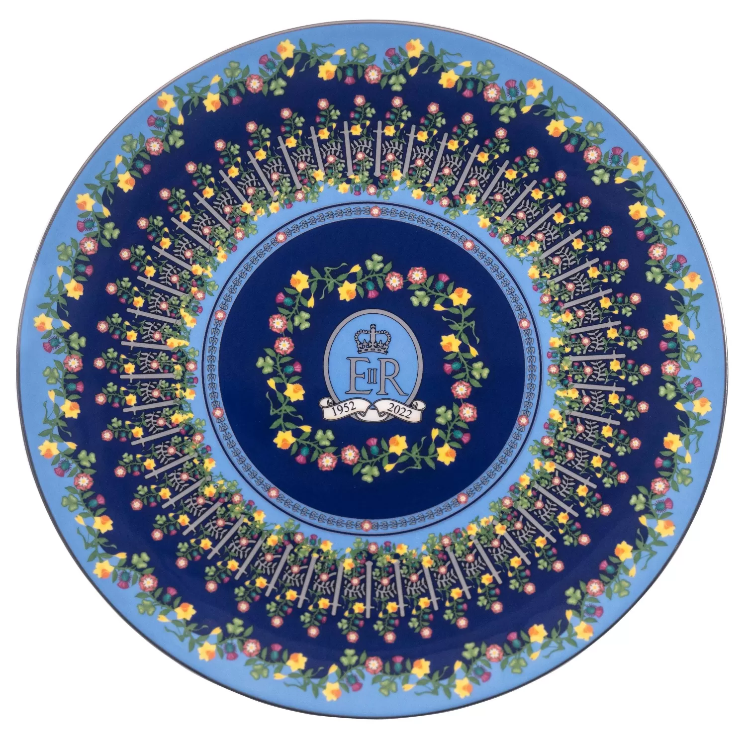 Halcyon Days Platinum Jubilee Flowers Of The Realm 10" Presentation Coupe Plate Shop