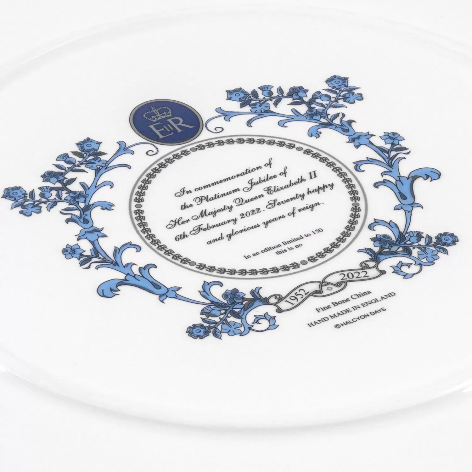 Halcyon Days Platinum Jubilee Flowers Of The Realm 10" Presentation Coupe Plate Shop