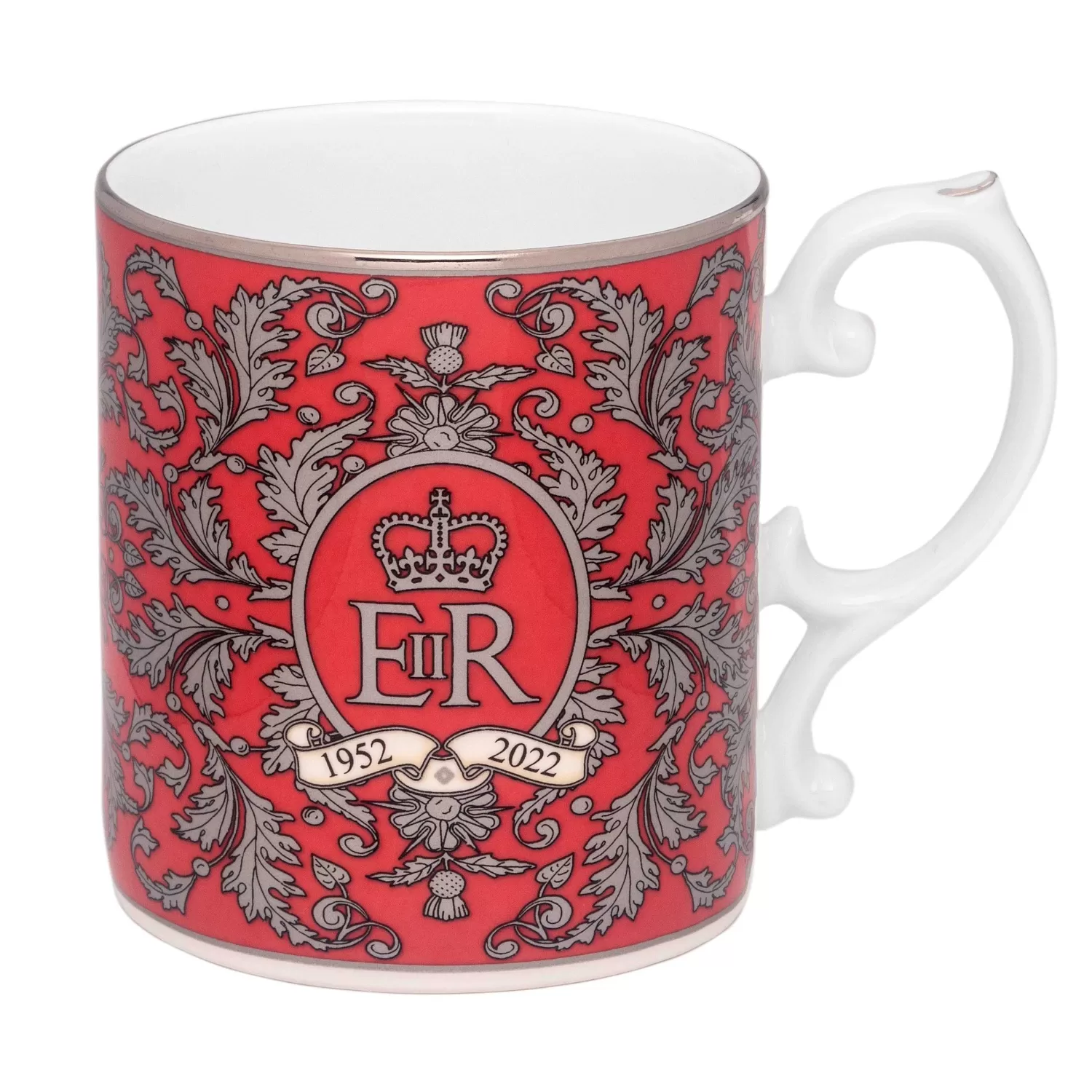 Halcyon Days Platinum Jubilee Red Mug Cheap