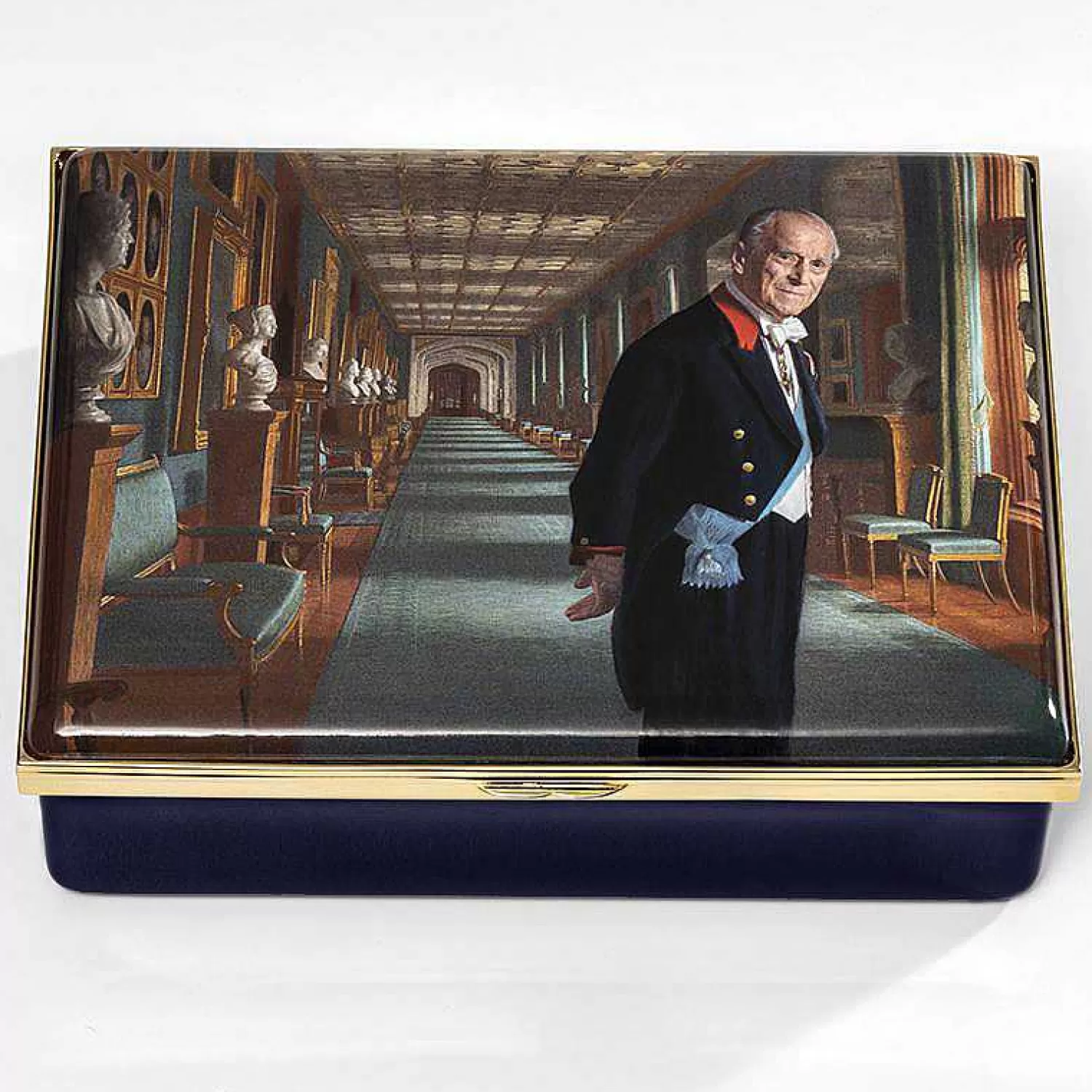 Halcyon Days Portrait Of Hrh The Duke Of Edinburgh Enamel Box By Ralph Heimans Store