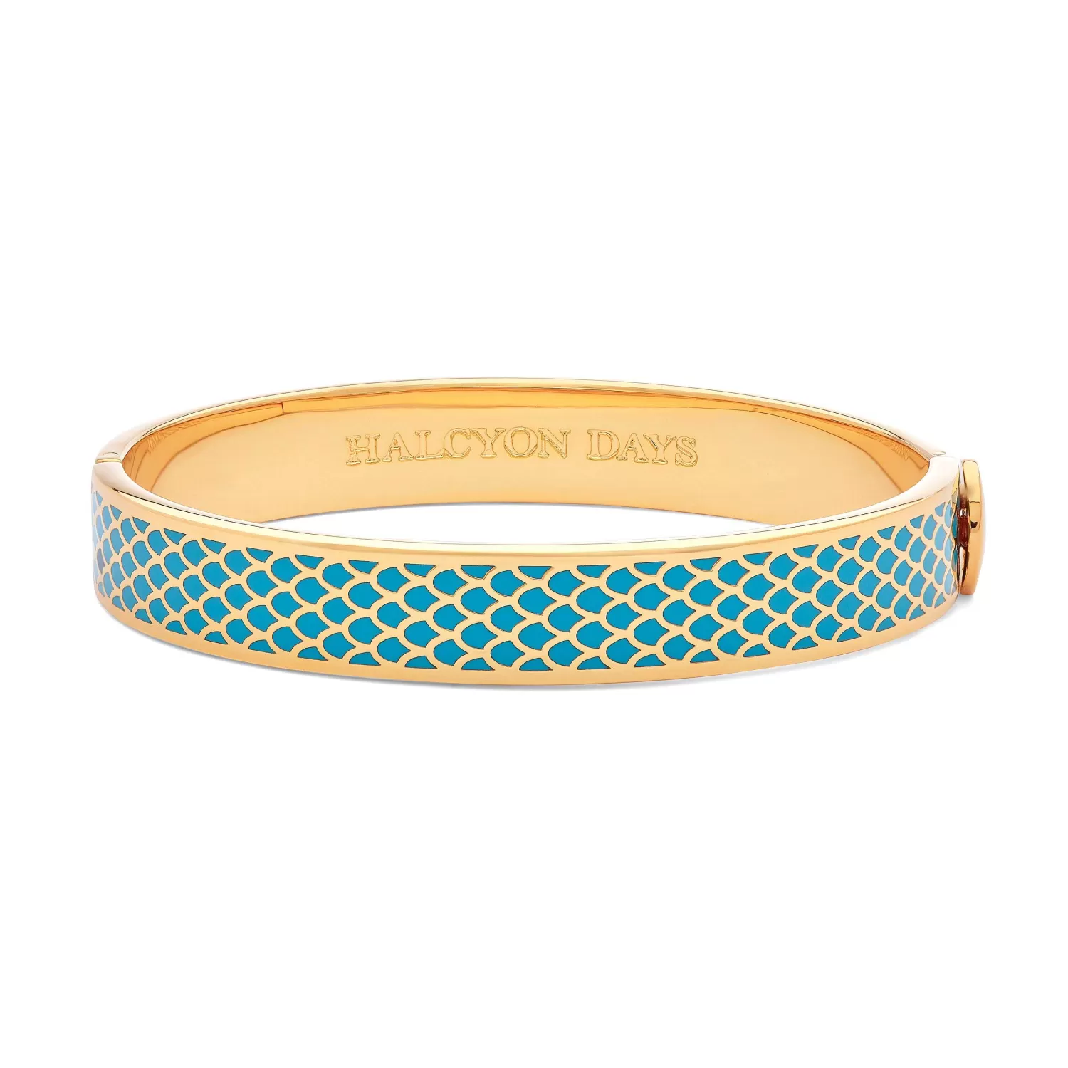 Halcyon Days Salamander Turquoise & Gold Hinged Enamel Bangle | Store