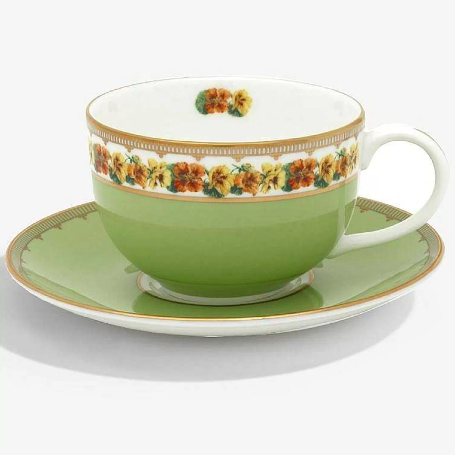 Halcyon Days Shell Garden Floral Teacup & Saucer | Fashion