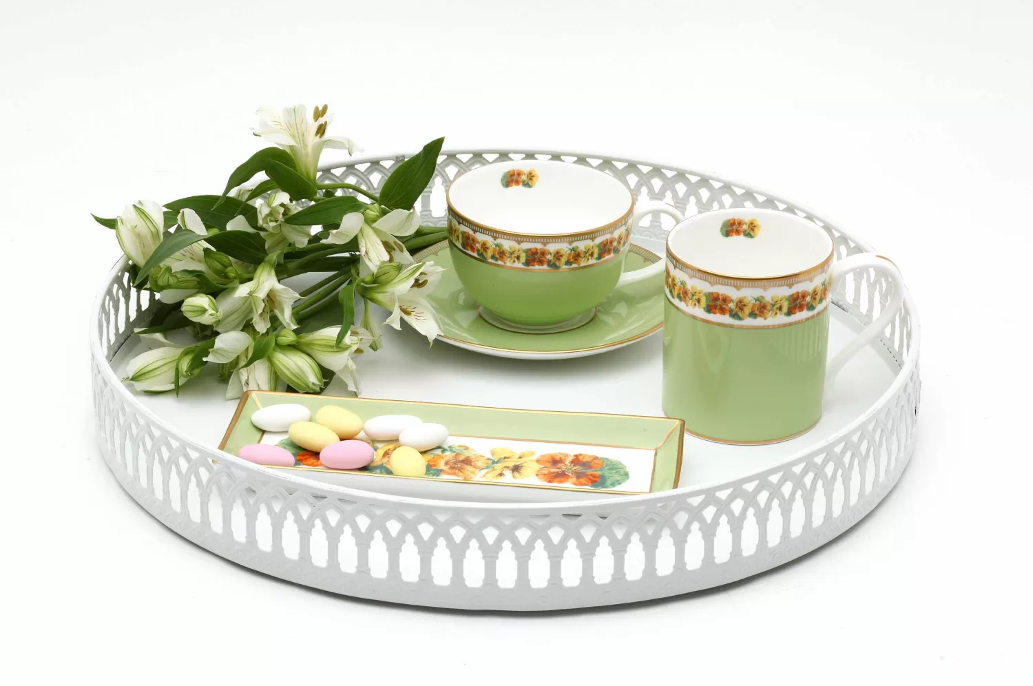 Halcyon Days Shell Garden Floral Teacup & Saucer | Fashion