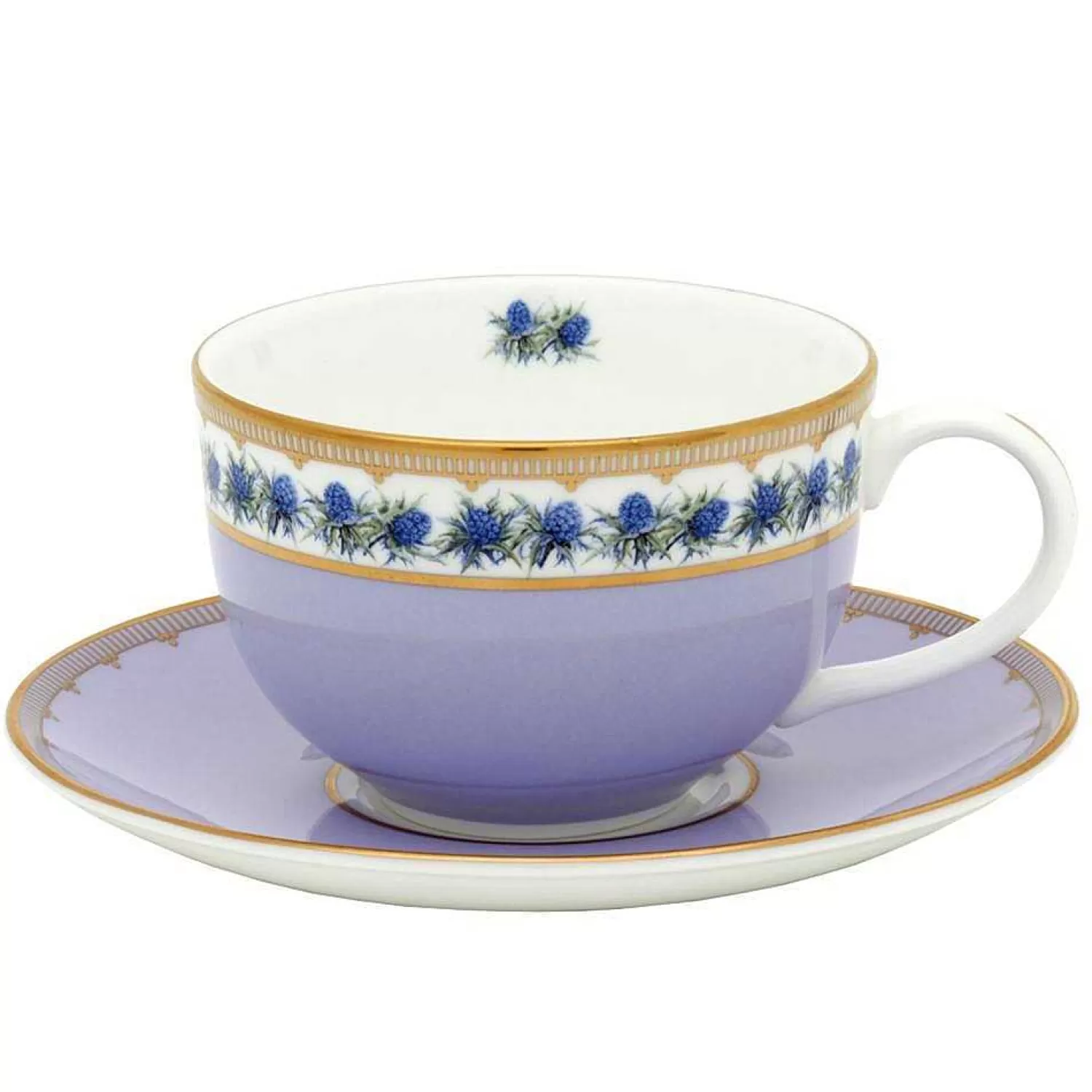 Halcyon Days Shell Garden Floral Thistle Teacup & Saucer | Online