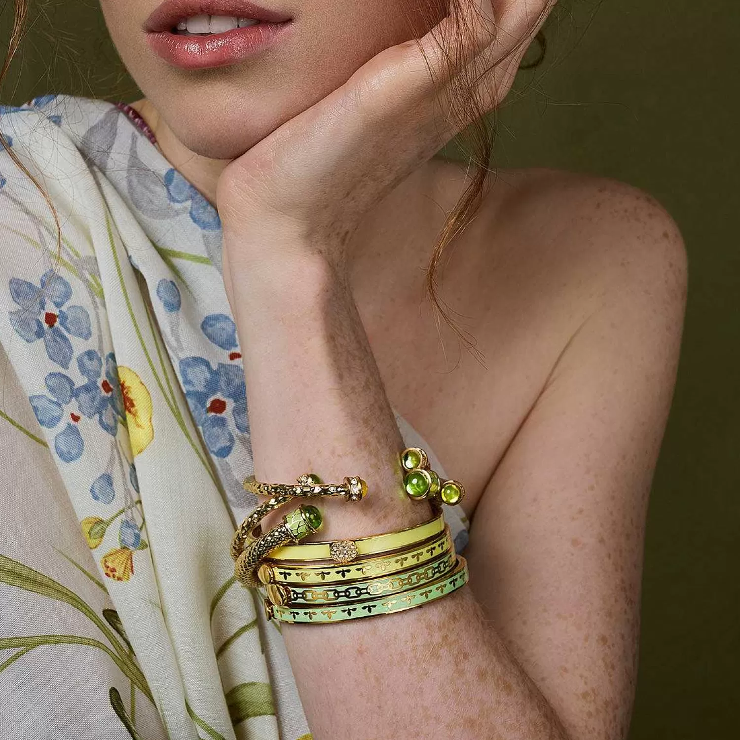 Halcyon Days Skinny Bee Buttercup & Gold Bangle | Shop