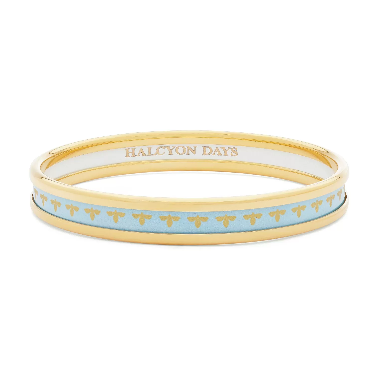 Halcyon Days Skinny Bee Forget-Me-Not Enamel Bangle | Cheap