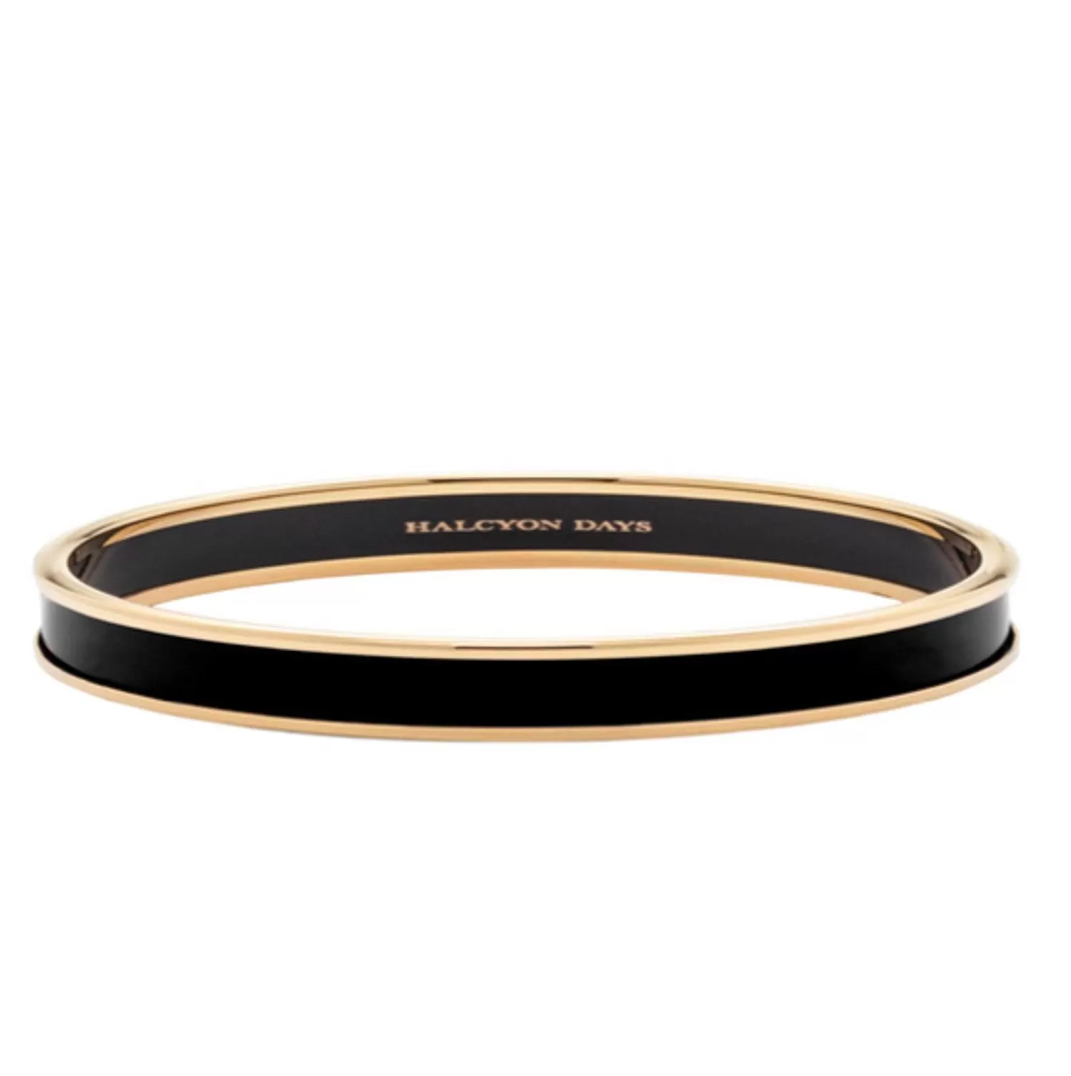 Halcyon Days Skinny Black & Gold Enamel Bangle | Best Sale