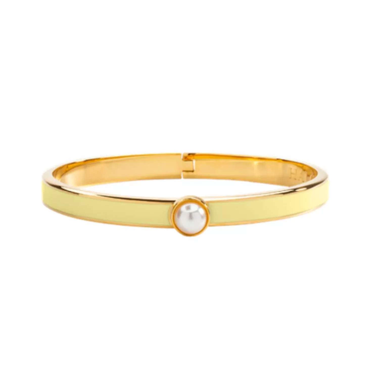Halcyon Days Skinny Cabochon Pearl Buttercup Gold Bangle | Discount