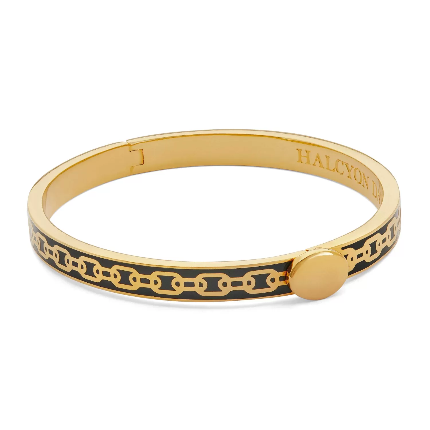 Halcyon Days Skinny Chain Black & Gold Bangle | Shop