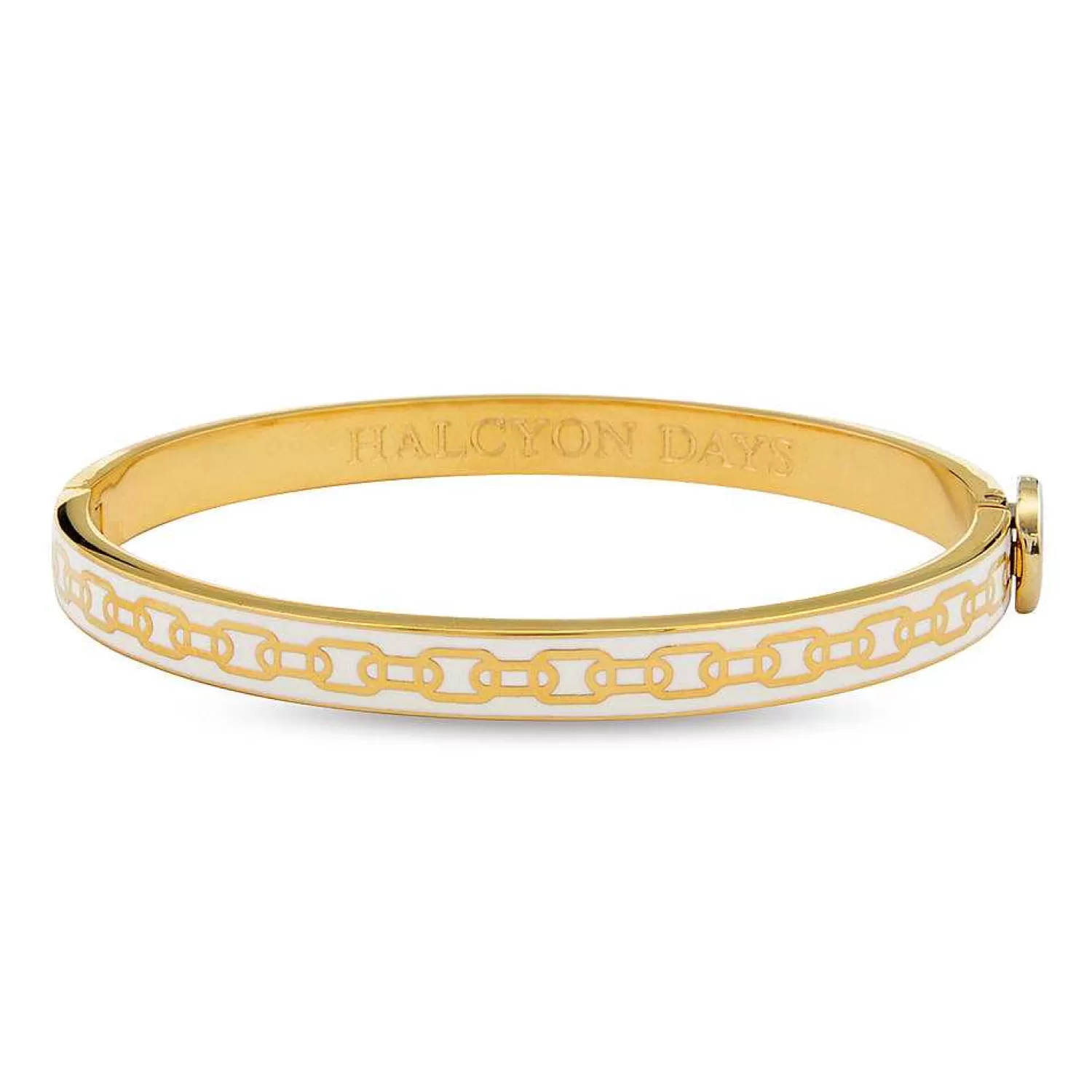 Halcyon Days Skinny Chain Cream & Gold Bangle | Online