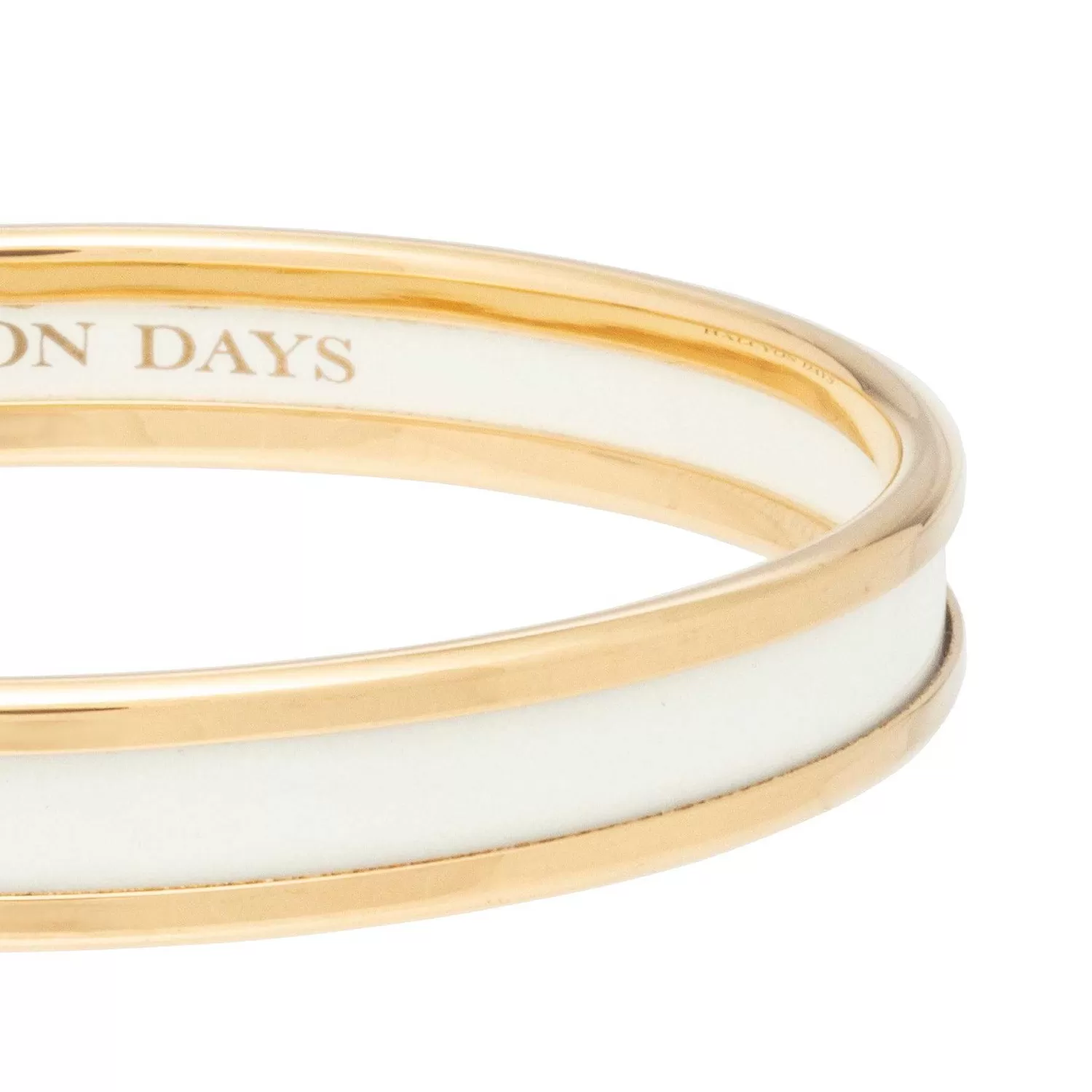Halcyon Days Skinny Cream & Gold Enamel Bangle | Fashion