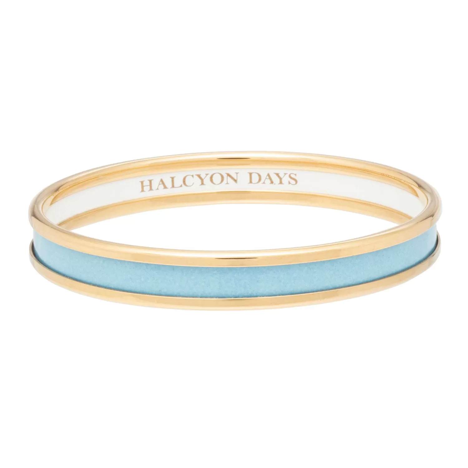 Halcyon Days Skinny Forget-Me-Not & Gold Enamel Bangle | Clearance