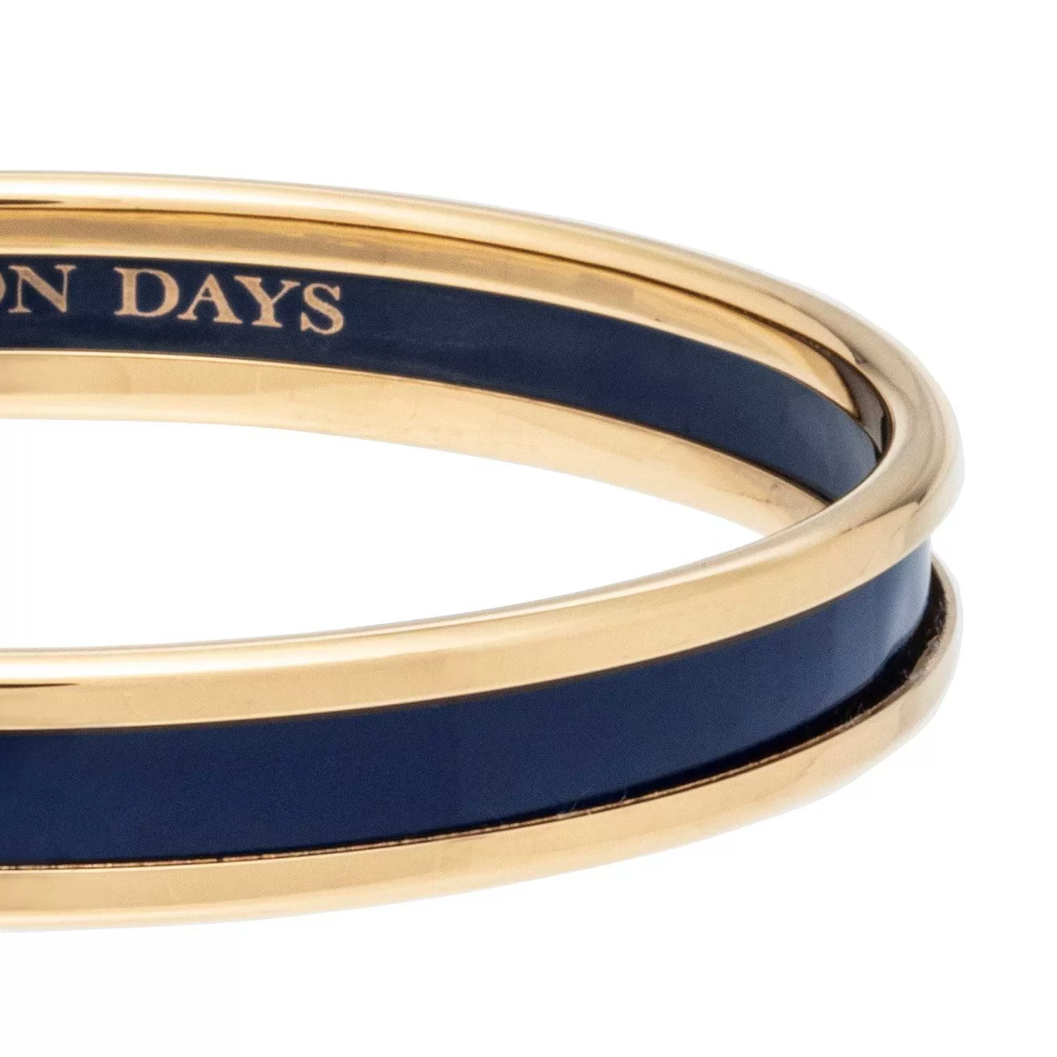 Halcyon Days Skinny Navy & Gold Enamel Bangle | Outlet