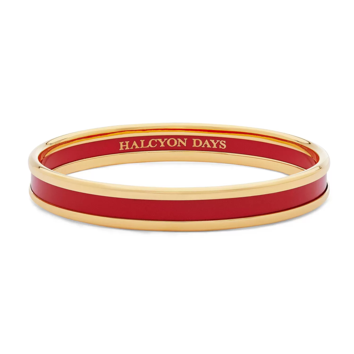 Halcyon Days Skinny Red & Gold Enamel Bangle | Discount