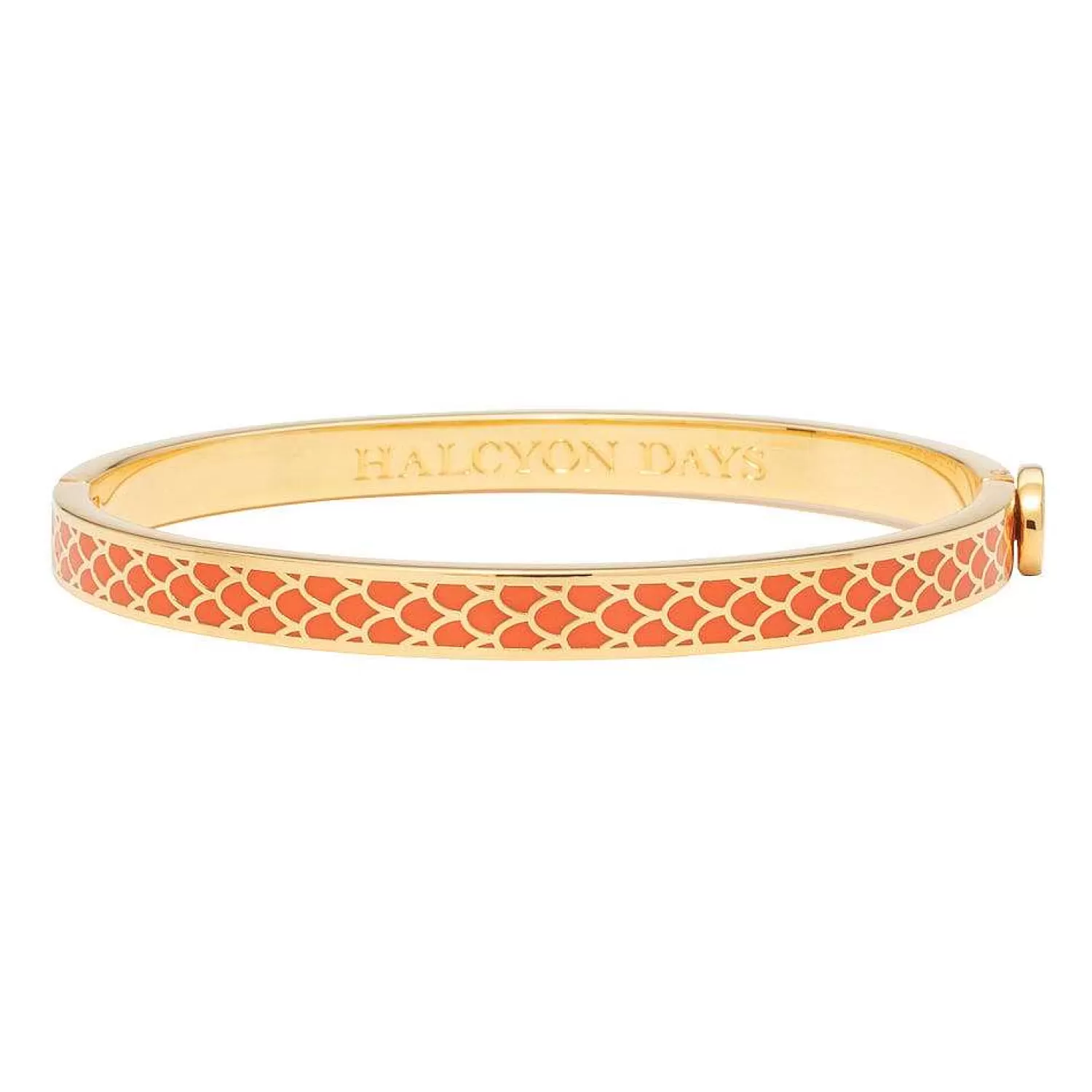 Halcyon Days Skinny Salamander Orange & Gold Bangle | Store