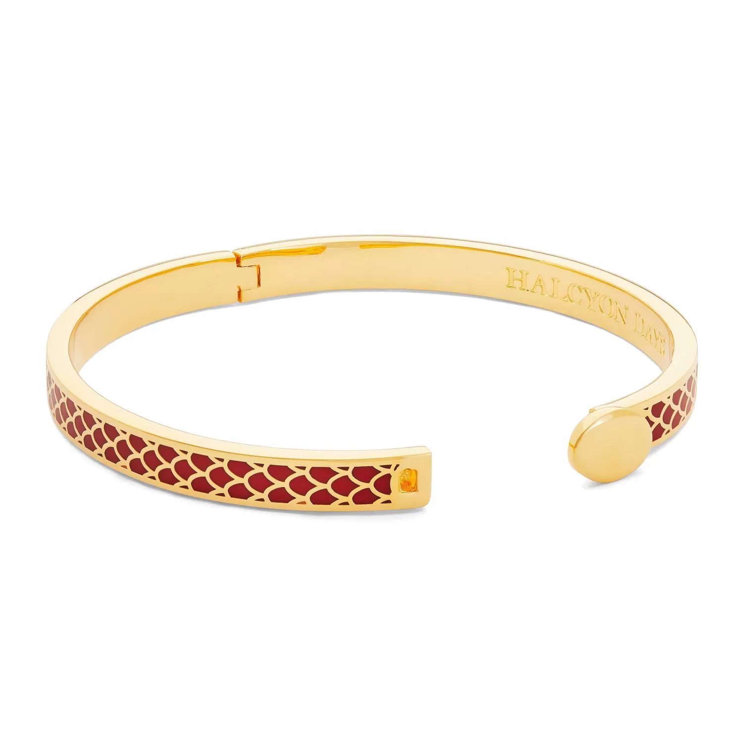 Halcyon Days Skinny Salamander Red & Gold Bangle | Shop