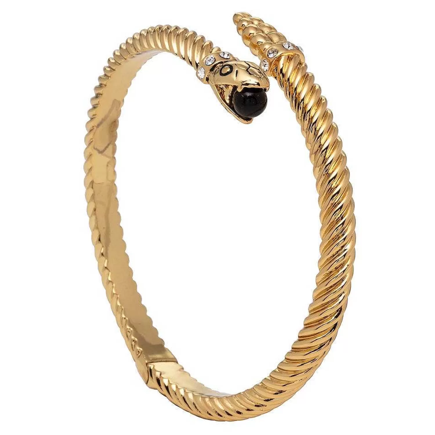 Halcyon Days Snake Twist Black & Gold Bangle | Best