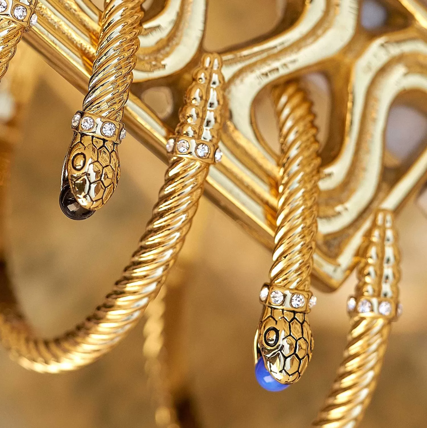 Halcyon Days Snake Twist Cobalt & Gold Bangle | Outlet