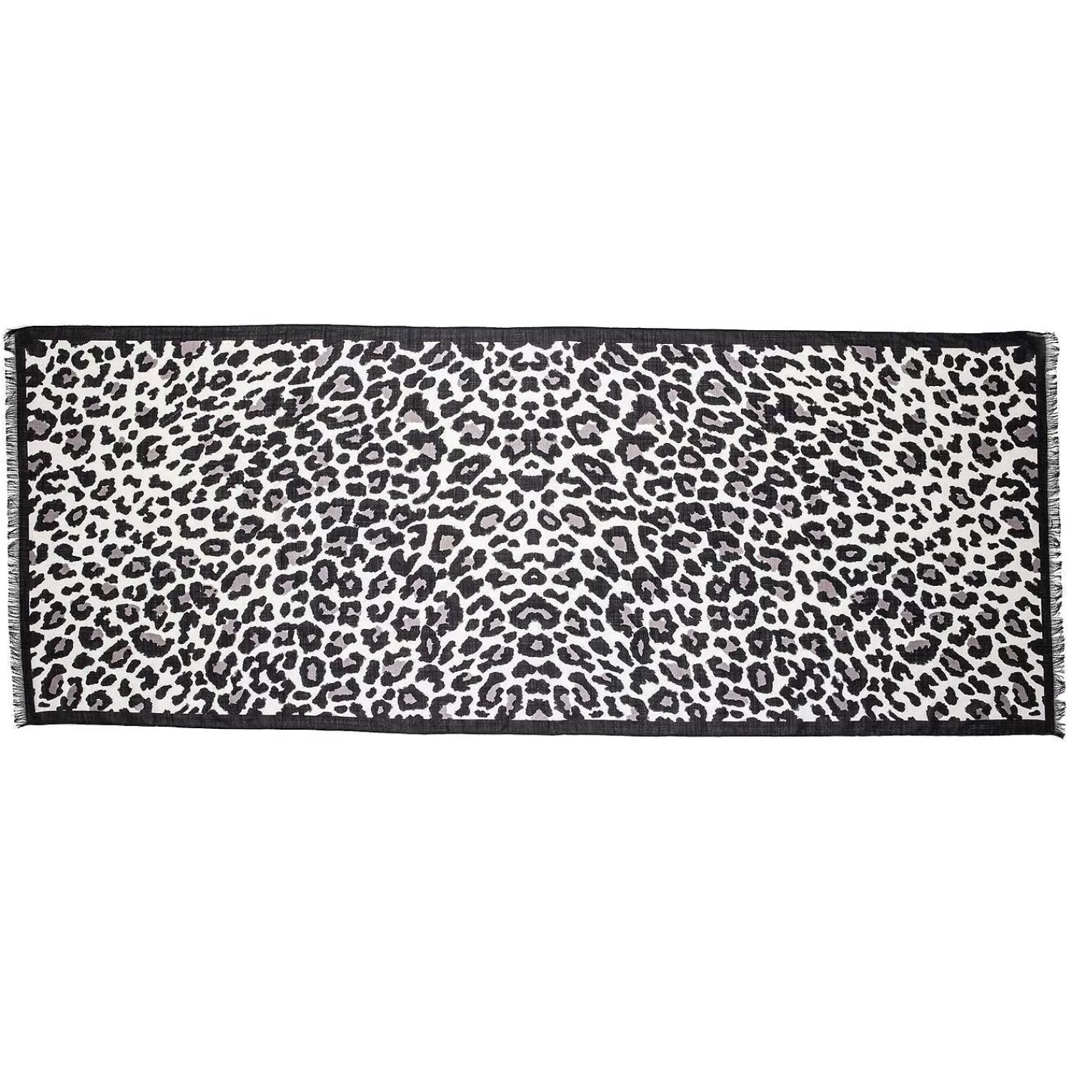 Halcyon Days Snow Leopard Print Wool Silk Scarf | Store
