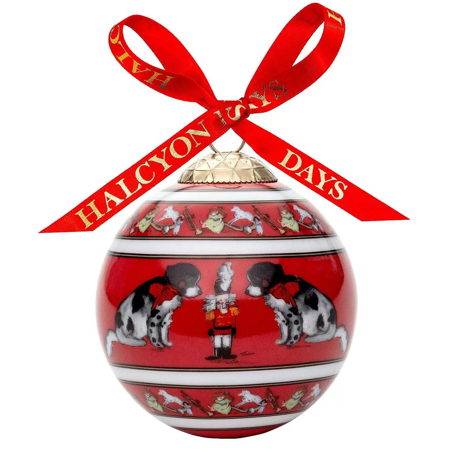 Halcyon Days Spotty Dog & The Nutcracker Bauble | Clearance