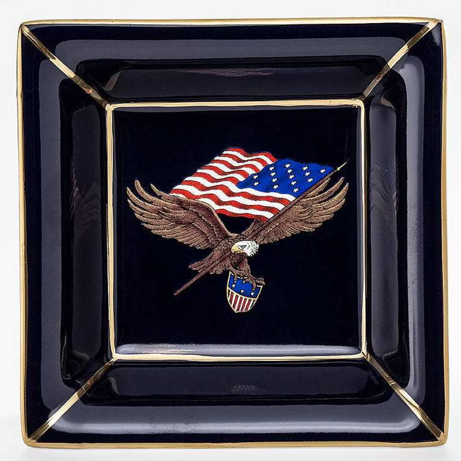 Halcyon Days Star Spangled Banner Square Trinket Tray Clearance