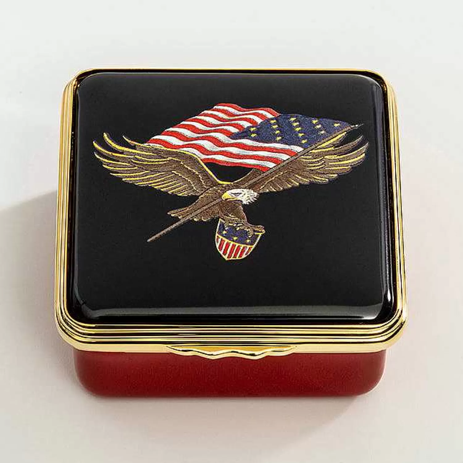 Halcyon Days The Star Spangled Banner Enamel Box - Personalised Store
