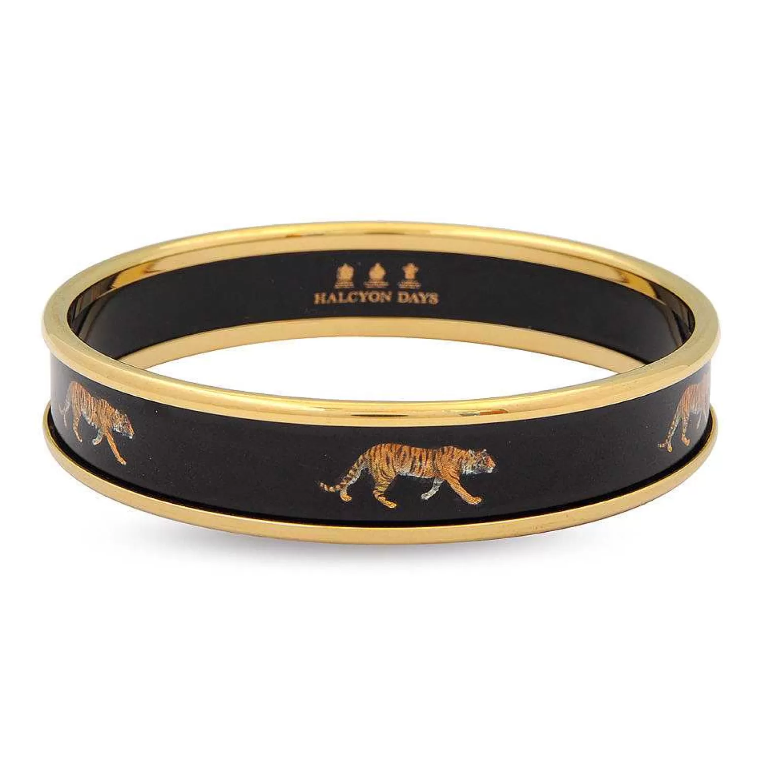 Halcyon Days Tiger Black & Gold Enamel Bangle Cheap