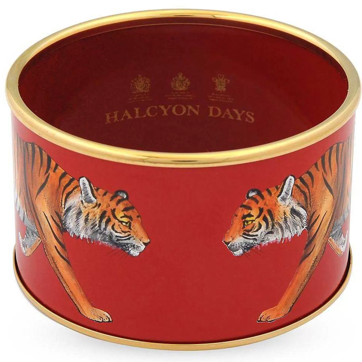 Halcyon Days Tiger Red & Gold Enamel Cuff Bangle | Store