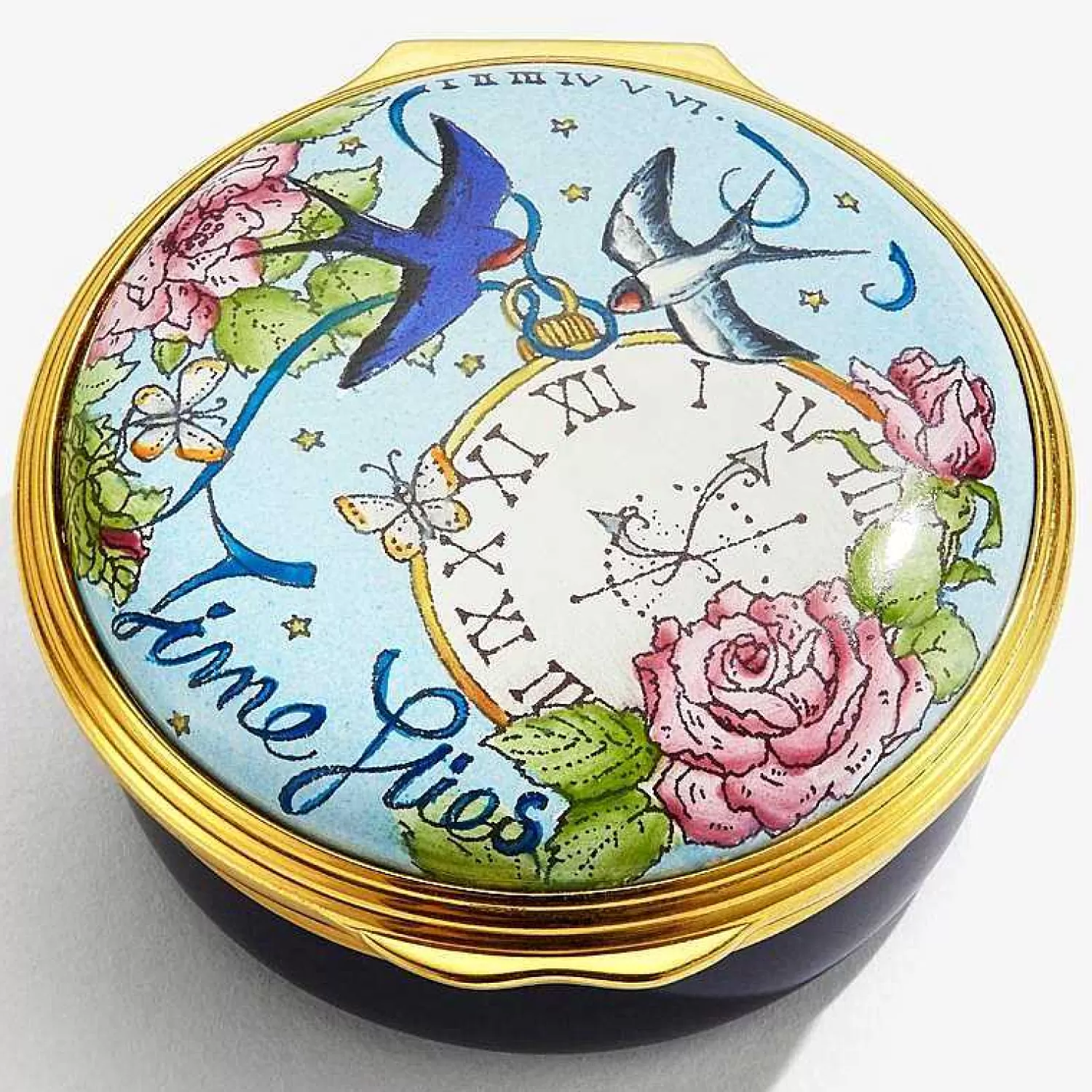Halcyon Days Time Flies Enamel Box | Online