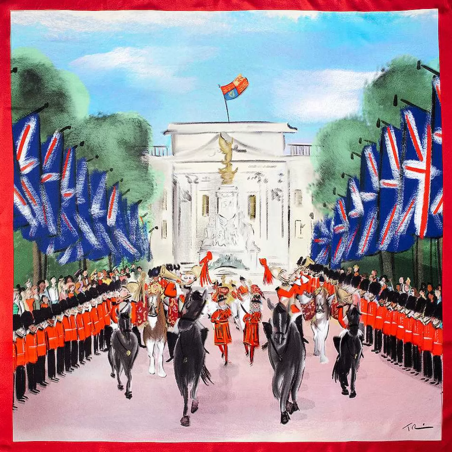 Halcyon Days Trooping The Colour Silk Scarf Clearance