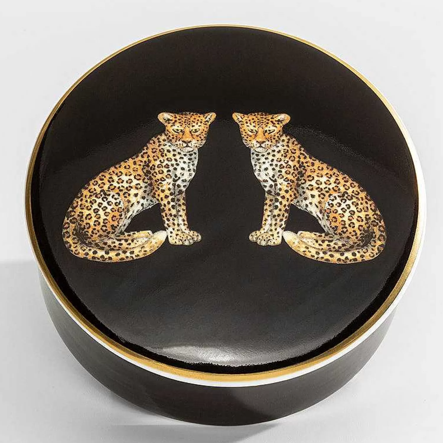 Halcyon Days Twin Leopard Black Trinket Box | Hot